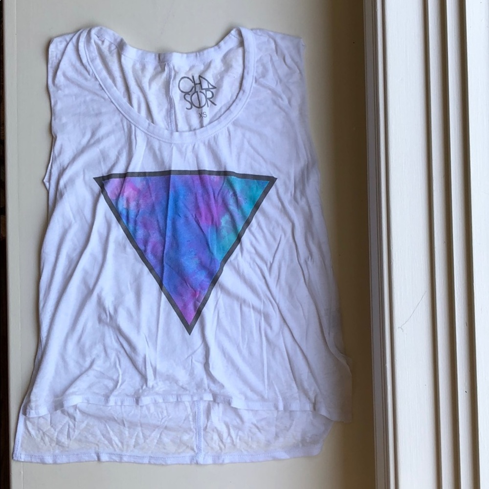 Chaser White Burnout Tank with Triangle